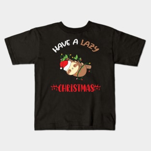 Have a Lazy Christmas Funny Sloth Christmas Lights Funny Xmas Gift Kids T-Shirt